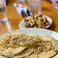 Vegan Apple spice pancakes  at Jeannie's Great Maine Breakfast in Bar Harbor
