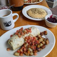Vegan breakfast burrito at Jeannie's Great Maine Breakfast in Bar Harbor