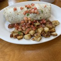 Tofu scramle burrito  at Jeannie's Great Maine Breakfast in Bar Harbor