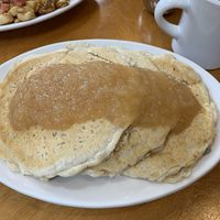 Vegan apple spice pancakes  at Jeannie's Great Maine Breakfast in Bar Harbor