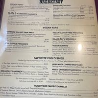 Vegan section on menu!  at Jeannie's Great Maine Breakfast in Bar Harbor