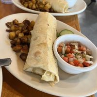 Vegan burrito  at Jeannie's Great Maine Breakfast in Bar Harbor