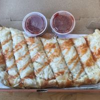 Cheesy bread with buffalo sauce  at Blaze Pizza in Storrs