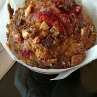 strawberry chocolate muffin at George Cafe in Mount Maunganui