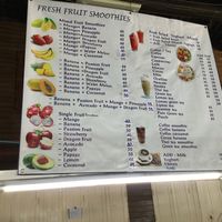 menu at Best Fresh Smoothies and Bowls in Chiang Mai