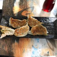 Gyoza (already partially scoffed down), yum! at Taiwan Shokudo in Tokyo
