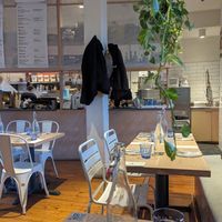 Interior of restaurant at Aleph Middle Eastern Eatery in Vancouver