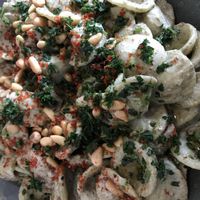 Pesto Tahini Pasta at Aleph Middle Eastern Eatery in Vancouver