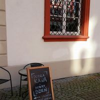 Sign for the entrance at Cherubinowy Wedrowiec in Wroclaw