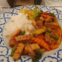Some different vegan dishes combined at Typisch Thai in Winterthur