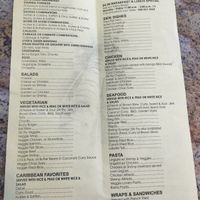 The Menu. Note it doesn’t show vegan soup of the day or daily baked treats that are vegan.   at Coconutz Fusion Cafe in Miramar