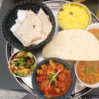 Vegan thali at Indiya in Wels