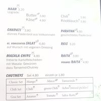 Menu 2023 at Indiya in Wels