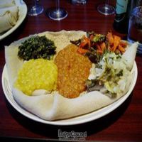 A selection of vegan choices at Emanu. at Emanu East African Restaurant in Cincinnati
