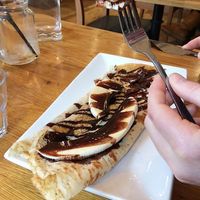 Banana and chocolate sauce crêpe at The Boathouse Cafe and Creperie in Topsham
