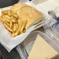 Vegan Steak Philly & cheesecake  at Bizza in San Francisco