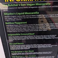 Vegan allergy menu!! at Bizza in San Francisco