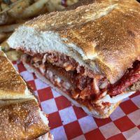 Chicken parm sandwichh  at Bizza in San Francisco