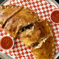 Vegan calzone 🙌 at Bizza in San Francisco
