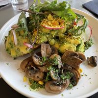 Avocado toast with mushrooms at Sweetbrew in Launceston