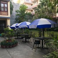 Garden at Dragon Guest House Vegetarian Restaurant in Kathmandu