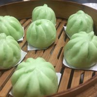 Steamed pandan lotus seed paste bun at Harmony Village Vegetarian in Hong Kong Island