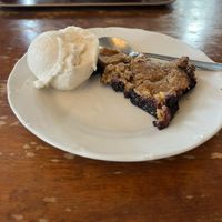 Blueberry pie with vanilla ice cream   at Kafferummet Storken in Uppsala