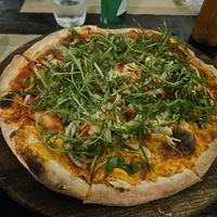 Vegan pizza at La Silapa in Luang Prabang