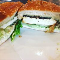 No fish burger ? ❤️ at SaVeg Cafe in Calgary