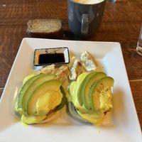 No egg Benny and gyoza   at SaVeg Cafe in Calgary