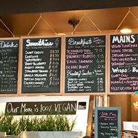 The menu  at SaVeg Cafe in Calgary