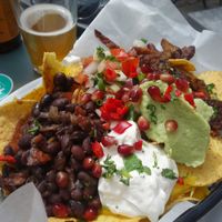 Nachoplate with guacamole and black beans at Truefood Cafe in Lund