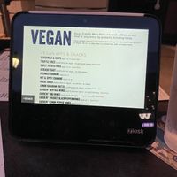 Vegan menu available on the tablet menu at Yard House in Dedham