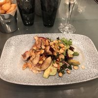 Slow torched nectarine almonds avocado and quinoa cardamon syrup   at The Cove in Falmouth