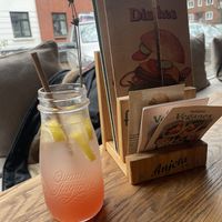 Homemade lemonade with lavender and lime  at Froindlichst - Daimlerstr in Hamburg