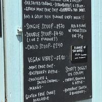 Ice cream menu   at Trebah Garden in Falmouth