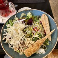 Raw salad, served as bowl + jalapeño   at Hans im Glück  in Karlsruhe