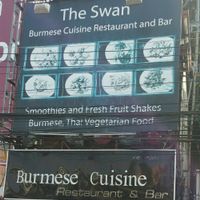 street signage  at The Swan Burmese Cuisine in Chiang Mai