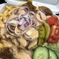 Vegan kebab with French fries  at Haga Pizzeria in Borlange