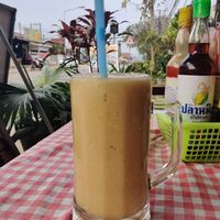 Banana shake (half a liter!) at LaungXaiKham Restaurant in Vang Vieng