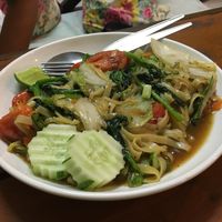 Fried yellow noodle at LaungXaiKham Restaurant in Vang Vieng