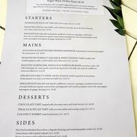 Vegan menu at The Chilworth Arms in Southampton