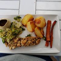 Vegan nut roast- it was the best I have ever had. Ask for extra gravy though as they only provide a tiny jug full. at The Chilworth Arms in Southampton