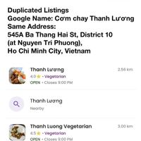 Same restaurant under 3 names 🤔  at Thanh Luong Vegetarian in Ho Chi Minh City