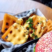 waffles with cheeze sauce at Foodbar Rauw in Enschede