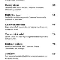 Menu at Foodbar Rauw in Enschede