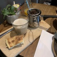 Delicious chai latte with oat milk  at Aniis in Frankfurt