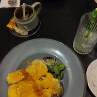 Top: vegan meat with tomato rice; bottom: king oyster mushrooms with noodles at Kimmade - Food Village in Utrecht