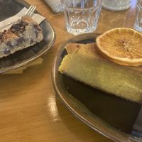 Orange cake and Peanut chocolate blonde for dessert  at The Cozy Corner in Taupo