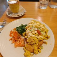 Tofu scrambled, kimchi, kale at The Cozy Corner in Taupo